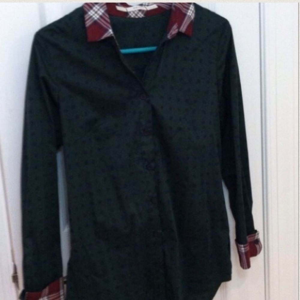 Mixed Print Button Down - Picture 3 of 4